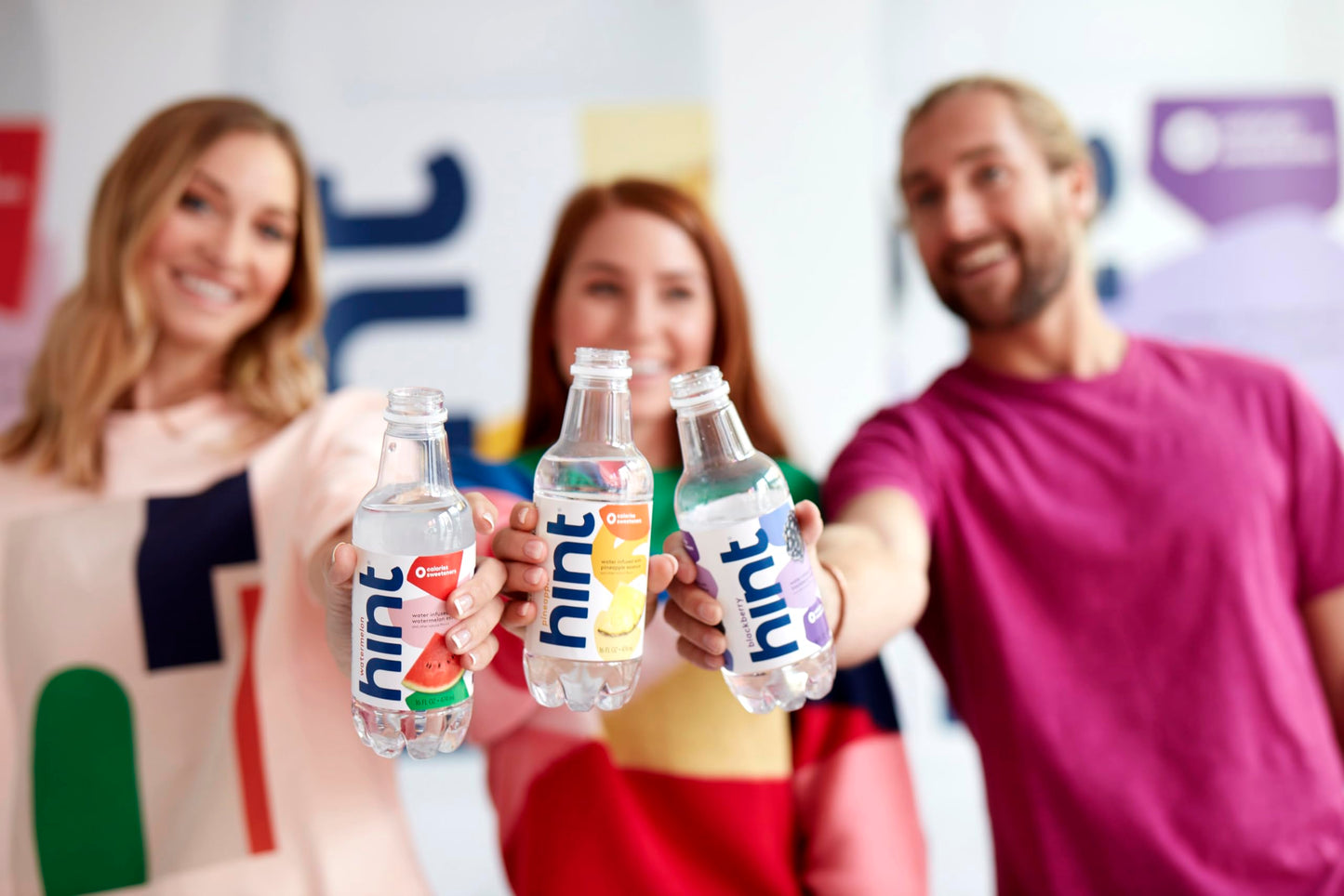 Hint Water Purple Variety Pack (Pack of 12), 16 Ounce Bottles, 3 Bottles Each of: Raspberry, Watermelon, Cherry, and Peach, Zero