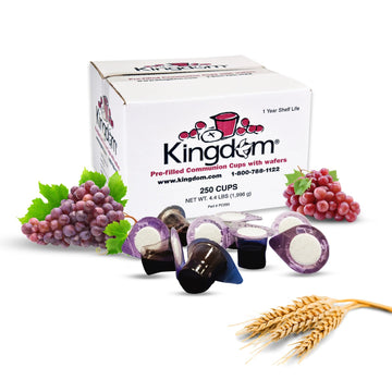 Kingdom Prefilled Communion Cup With Wafers(250Ct Red Juice) Sealed In A Single-Serving Container With One-Year Shelf Life, Perf