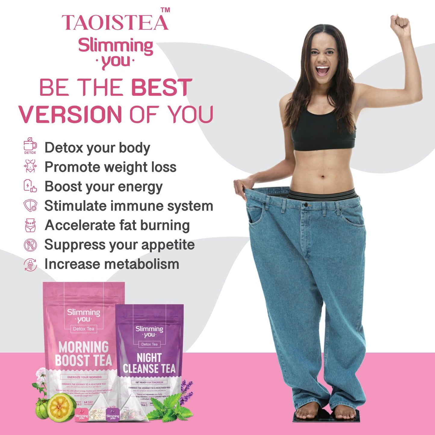 Taoistea Detox Tea 14 Day Herbal Tea, Detox Cleanse For Weight Loss, Colon Cleanse And Digestive Health- 1 Morning Boost Tea (14