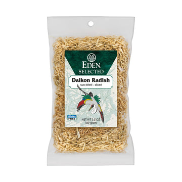 Eden Sun Dried Daikon Radish, Finely Sliced, 3.5 oz - Traditional Japanese Snack, Healthy, Vegan, Gluten-Free