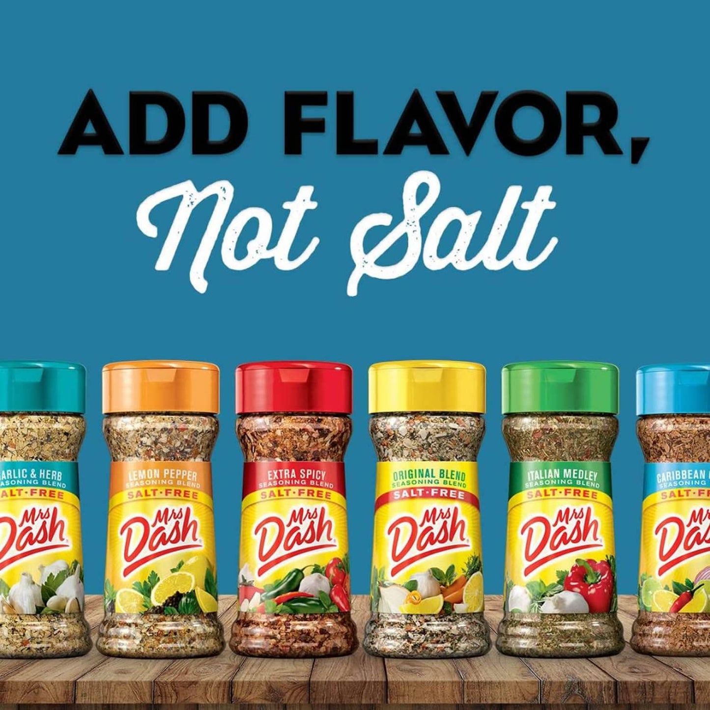 Mrs Dash Seasoning Salt Free Variety Pack, 12 Bottles Complete Set, A Healthier Option Salt Free Spices, Mrs. Dash No Salt Seaso