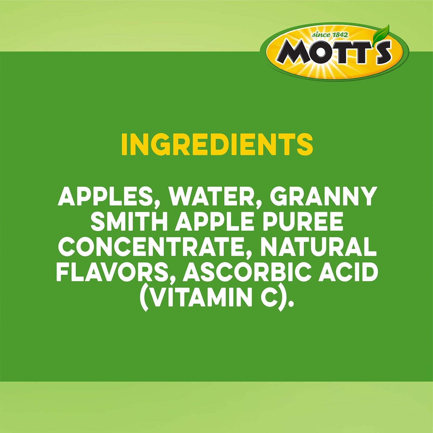 Mott'S No Sugar Added Granny Smith Applesauce, 3.9 Oz Cups, 72 Count (12 Packs Of 6), Good Source Of Vitamin C, No Artificial Fl