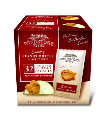 Windstone Farms creamy Peanut Butter 32ct 1.15oz Snack Packet 1.15oz Snack Packets