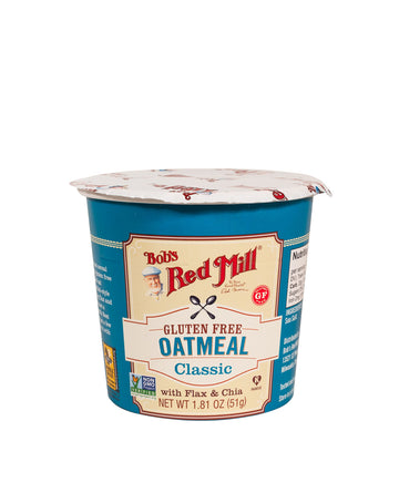 Bobs Red Mill GF Oatmeal Cup, Classic, 1.81 Ounce Cup (Pack of 12), Gluten Free, Non-GMO, Vegan, Whole Grain, Kosher