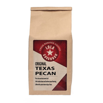 Lola Savannah Texas Pecan Whole Bean Coffee - Gourmet Arabica Beans Blended With Real Pecan Pieces, Caffeinated, 5Lb Bag, 1 Pack