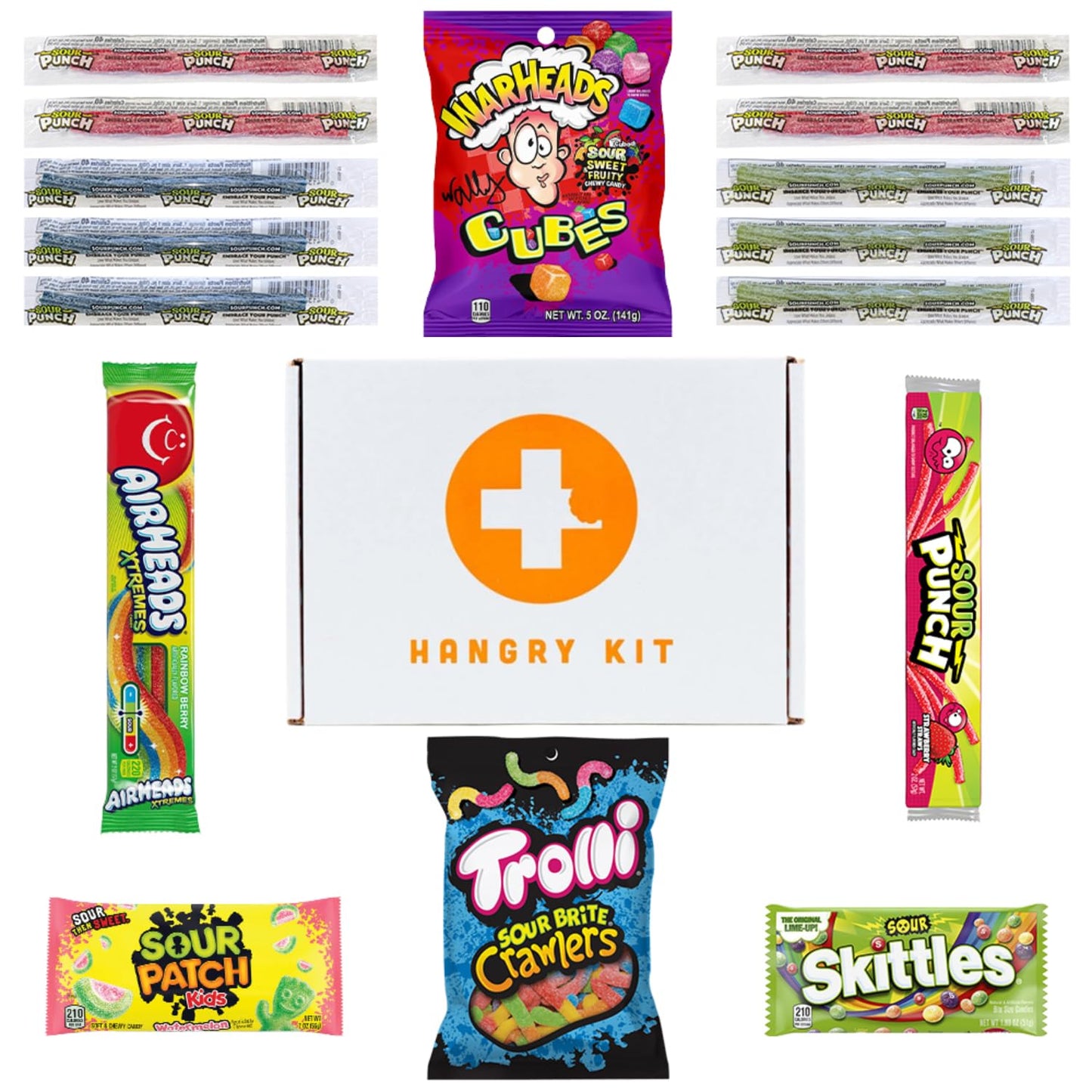 Hangry Kit Classic Sour Candy Kit - 16-Piece Variety Pack With All Your Favorite Sour Candy Classics. Sour Challenge Ready In A