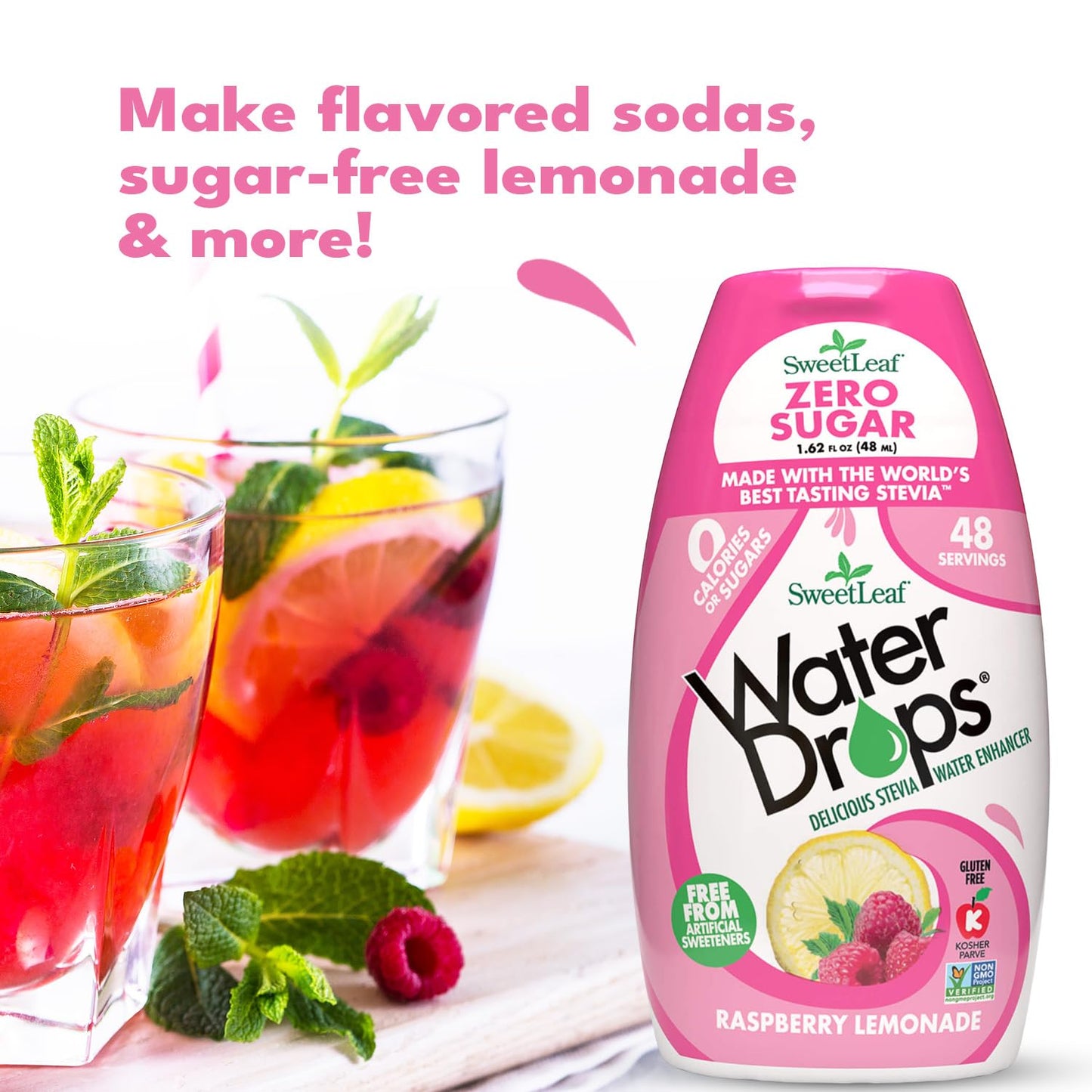Weetleaf Water Drops, Raspberry Lemonade – Sugar-Free Water Enhancer Drops, Stevia & Monk Fruit Sweetener Water Flavoring, 1.62 Fl Oz (Pack Of 6)