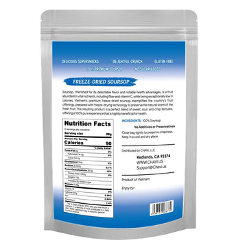 CHAVI Freeze-Dried Soursop - 2 Oz - Healthy 1 Ingredient Superfood - No Added Sugars or Preservatives - Non-GMO, Vegan, Gluten-F