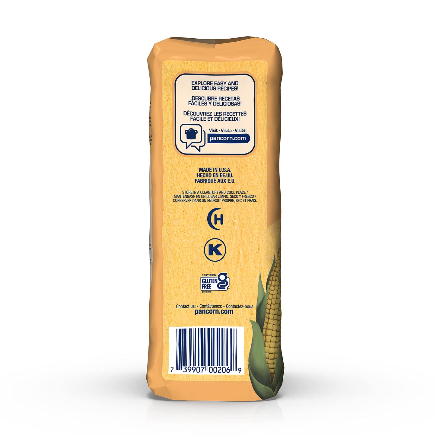 P.A.N. Yellow Corn Meal - Pre-Cooked Gluten Free And Kosher Flour For Arepas (2.2 Lb/Pack Of 4)