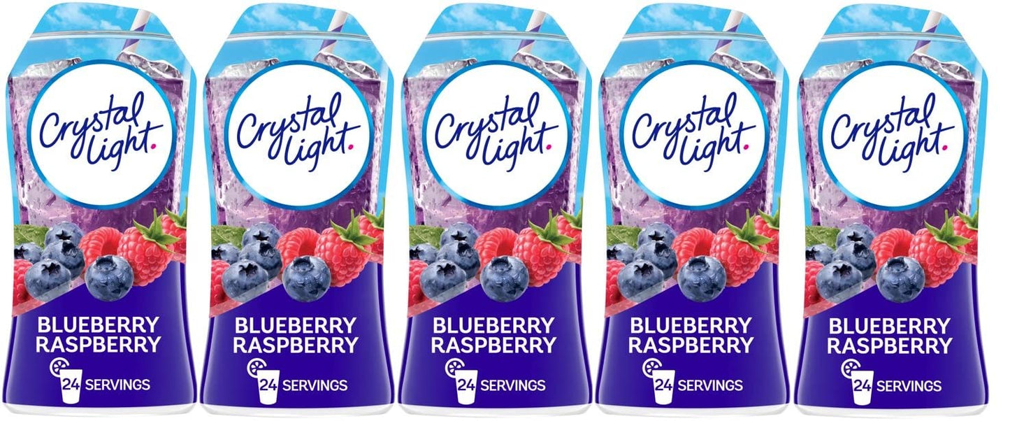 Crystal Light Liquid Enhancer 5 Pack 1.62 Fl Oz Bottles (Blueberry Raspberry)