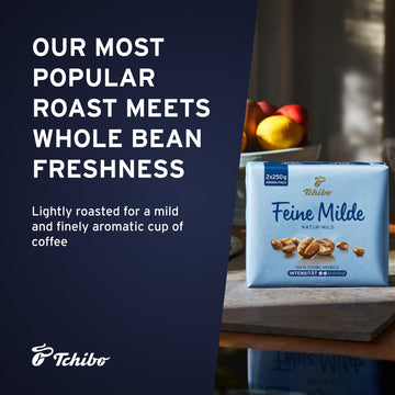 Tchibo Roasted Ground Coffee – Feine Milde - Light Roast Arabica Beans For A European Style Coffee – Intensity 2/6, Acidity 3/6, Roast Level 2/6 – 17.6 Oz