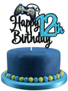 Video Game Happy 12Th Birthday Cake Topper - Video Game Boy'S 12Th Birthday Party Blue Cake Supplies - Game On Level Up Winner P