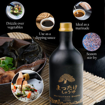 HAKU Organic Matsutake Shoyu Soy Sauce - Unfiltered Dark Soy Sauce, 500 ml, Dark Brown, No Additives