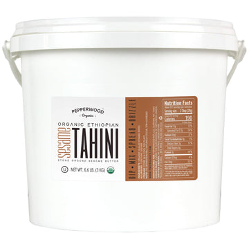 Pepperwood Organic Stone-Ground Ethiopian Sesame Tahini Paste, Hulled, Unsalted, Non-GMO, Gluten-Free, Kosher, Vegan, USDA Organ
