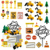 27 Pcs Mini Construction Vehicles Cake Decoration Set Truck Road Sign Cake Toppers Construction Birthday Party Supplies