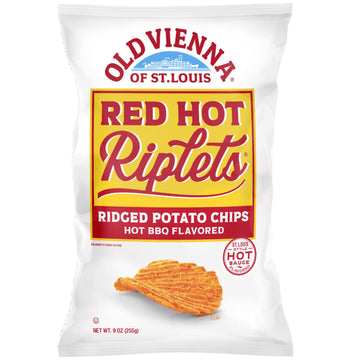 Old Vienna Of St. Louis Ridged Potato Chips 9Oz Bags Spicy Variety (4 Pack) Snack Box By Tranadaco
