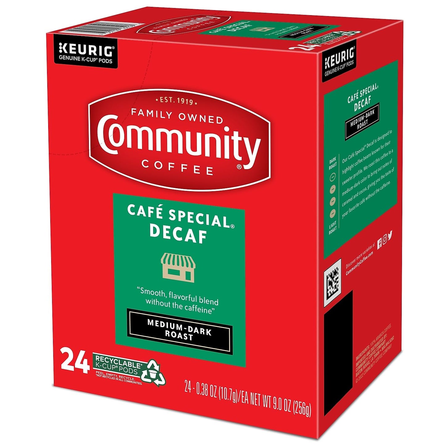 Community Coffee Café Special Decaf Medium-Dark Roast Coffee Pods, Compatible with Keurig 2.0, 24 Count
