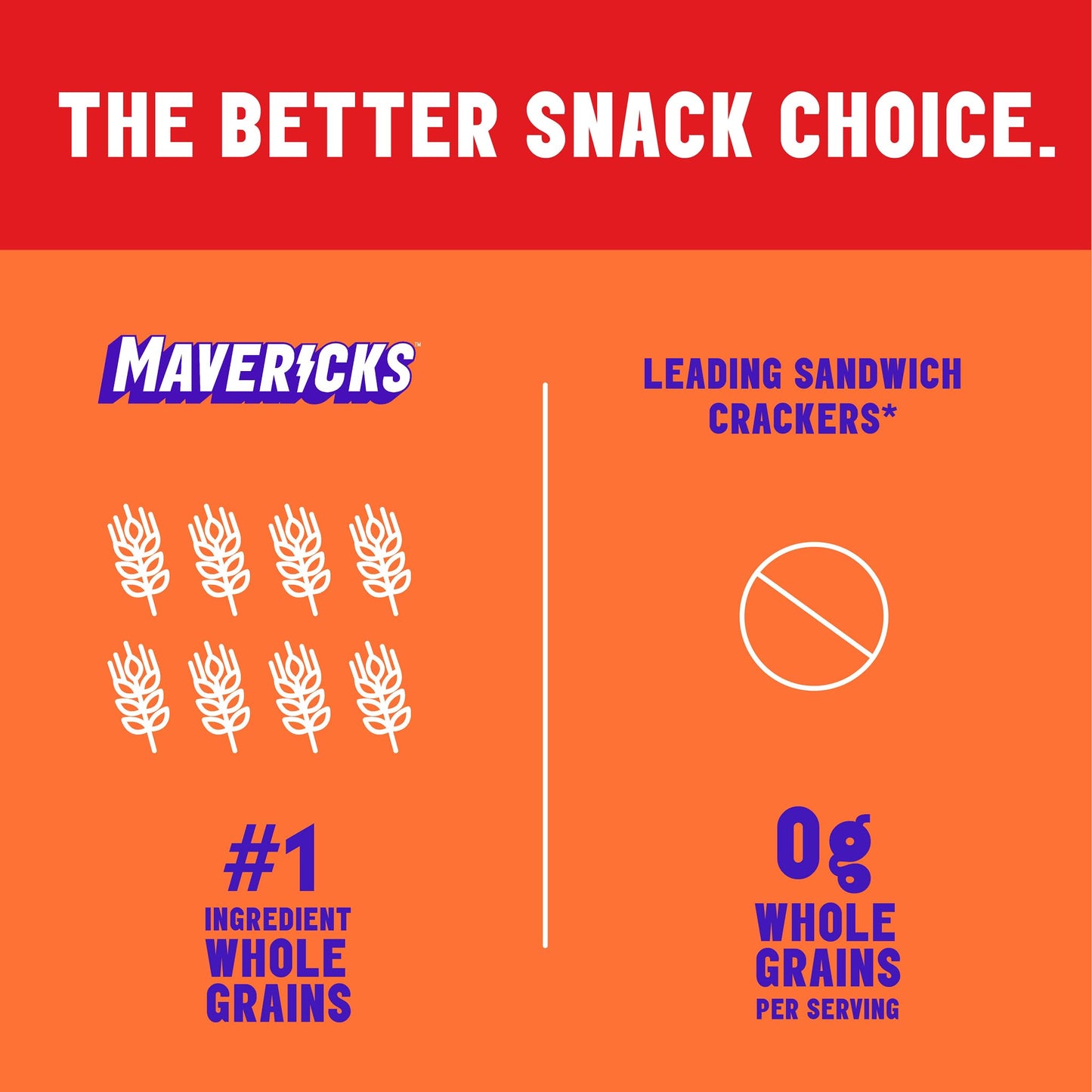 Mavericks Sandwich Crackers Peanut Butter - Plant-Based Peanut Butter Sandwich Snack Crackers, Whole Grain, Non-GMO - 7 oz Boxes