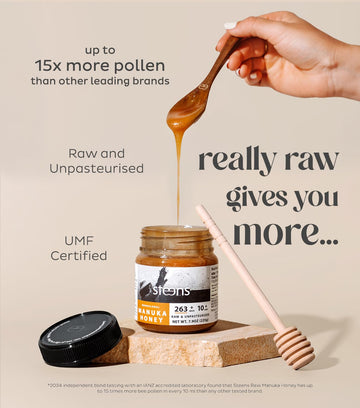 Steens Manuka Honey - MGO 263+ - Pure & Raw 100% Certified UMF 10+ Manuka Honey - Bottled and Sealed in New Zealand - 2x 7.9 oz