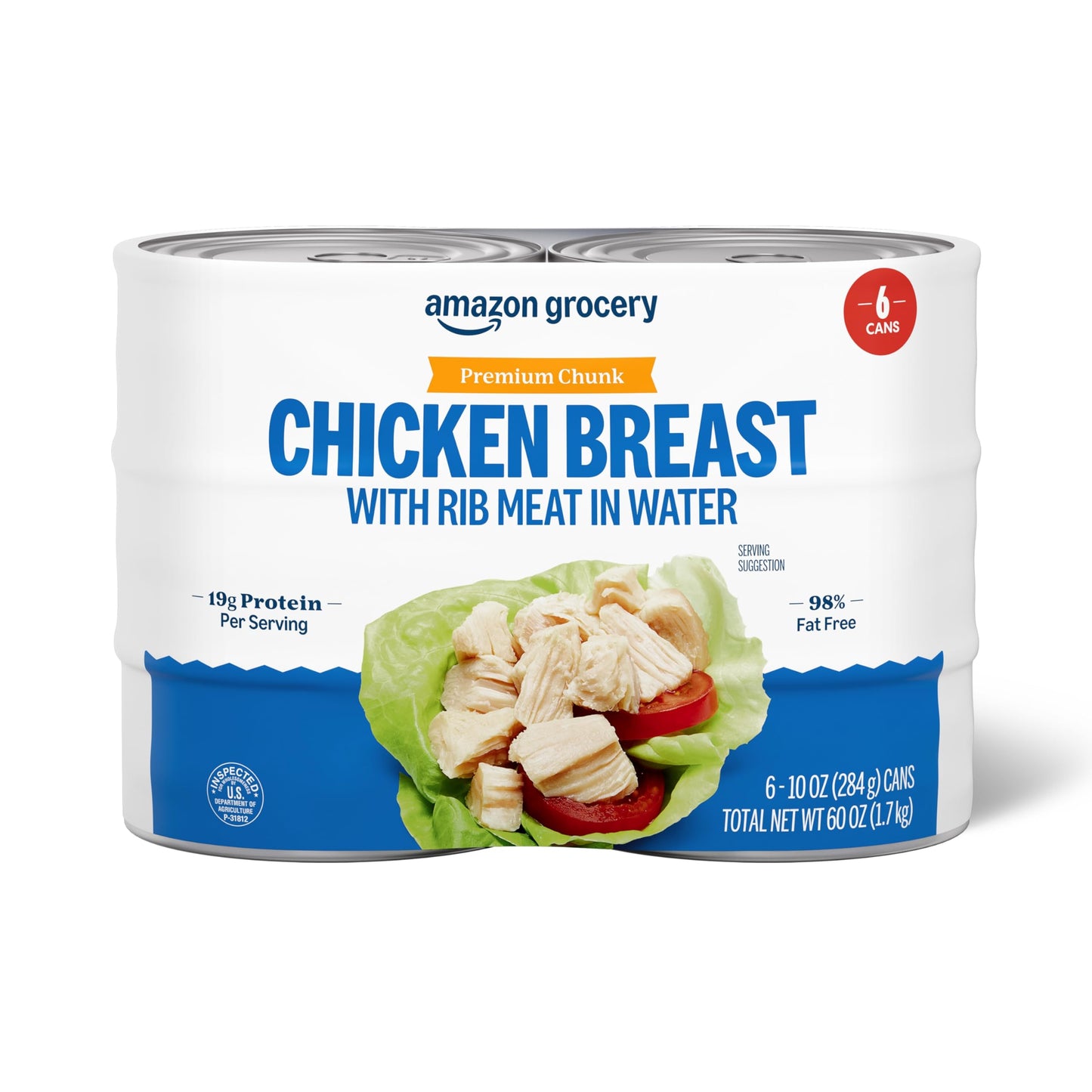 Online Marketplace Grocery Top-Grade Chunk Chicken Breast 10 Oz (Pack Of 6)