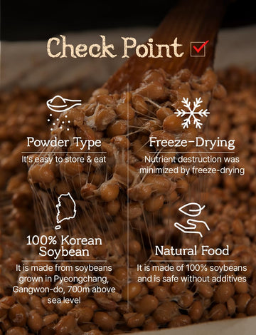 Soybean Natto Freeze Dried Powder 300G / 10.5Oz 100% Korean Soybean/Freeze-Dried Fermented Food Natto Powder