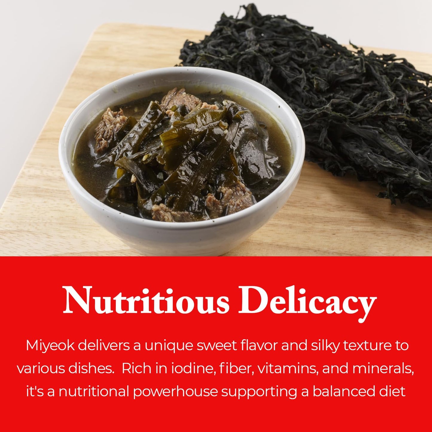 Wang Baby Seaweed Miyeok Dried Slices, 5 Ounces - Nutrient-Rich Seaweed for Cooking and Snacking