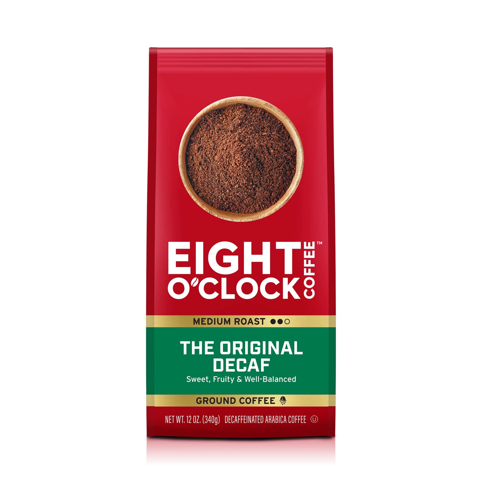 Eight O'Clock Coffee The Original Decaf, 12 Ounce (Pack Of 6) Medium Roast Decaffienated Ground Coffee, Sweet & Fruity