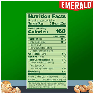 Emerald Nuts, Salt And Pepper Cashews, Stand Up Resealable Bag, 5 Ounce (Pack Of 4)