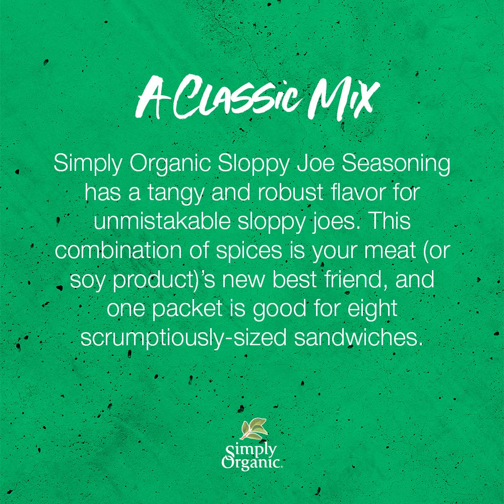 Simply Organic Sloppy Joe, Certified Organic, Gluten-Free | 1.41 Oz | Pack Of 12