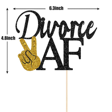 Maicaiffe Black Glitter Divorce Af Cake Topper - Divorce Party Sign - Broken Up, Free At Last, Bye Felicia, Newly Unwed Divorce