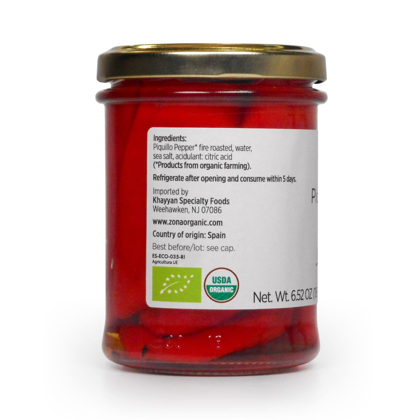 Zona Organic | Spanish Fire Roasted Piquillo Peppers | 6.5 oz (Pack of 2)