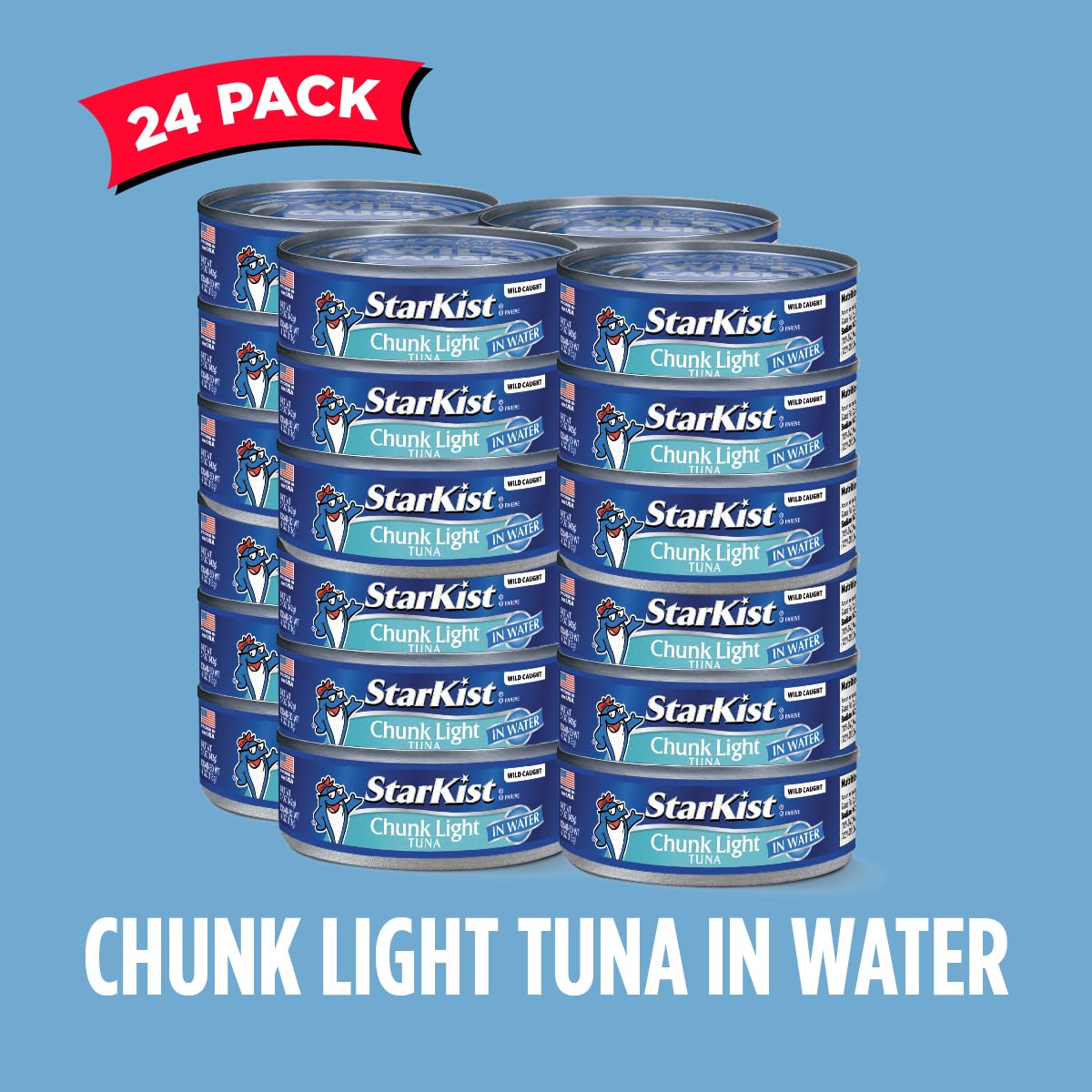 Starkist Chunk Light Tuna In Water, 5 Oz (24 Pack) Canned Tuna Fish, Wild Caught, Gluten Free, Ready To Eat, Perfect For Salads, Keto Meals And Snacks, With 20G Protein & 90 Calories Per Serving