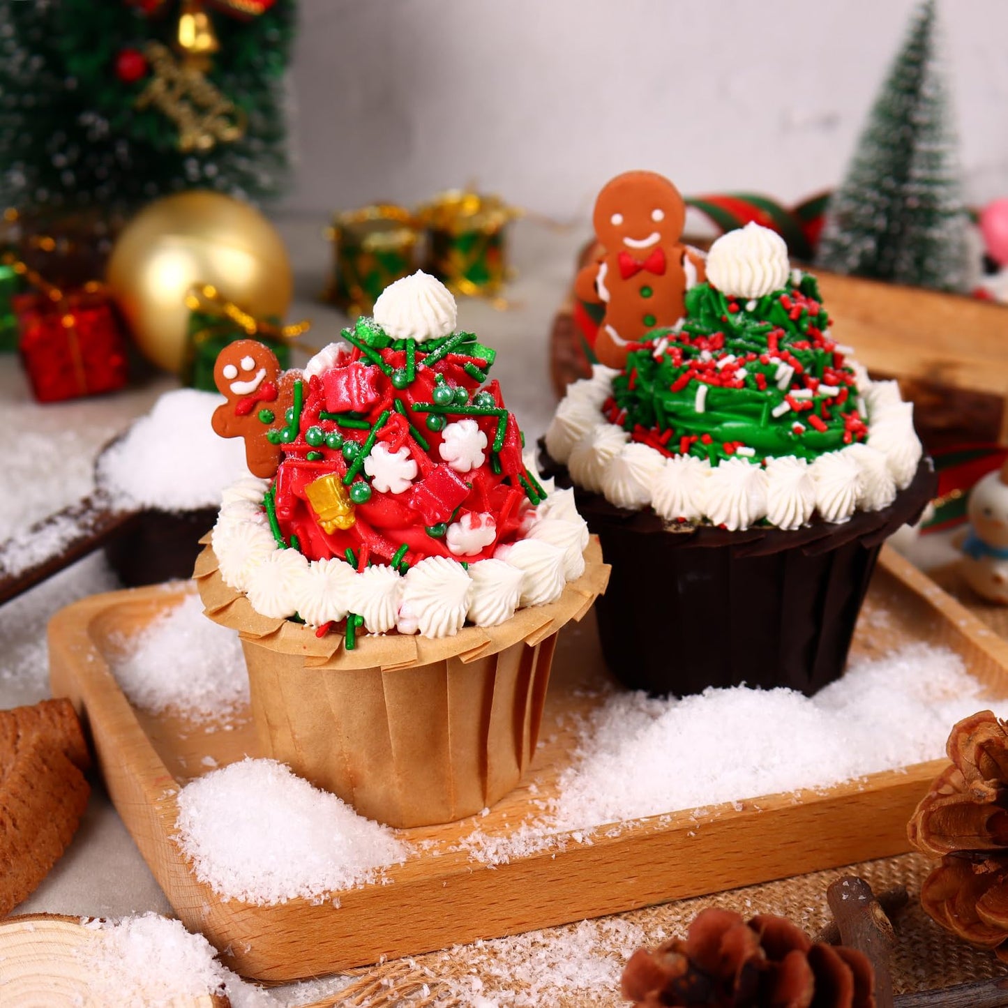 Christmas Sprinkles For Cake Decorating 7Ounce, Christmas Jimmies Sprinkles For Christmas Party, Sprinkles For Cupcake Toppers,