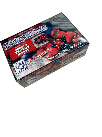 Panela En Cubos Instantánea Saborizada 48 Cubos Peso Neto 320G Para Tomar En Forma De Te, Importada De Colombia (Frutos Rojos)