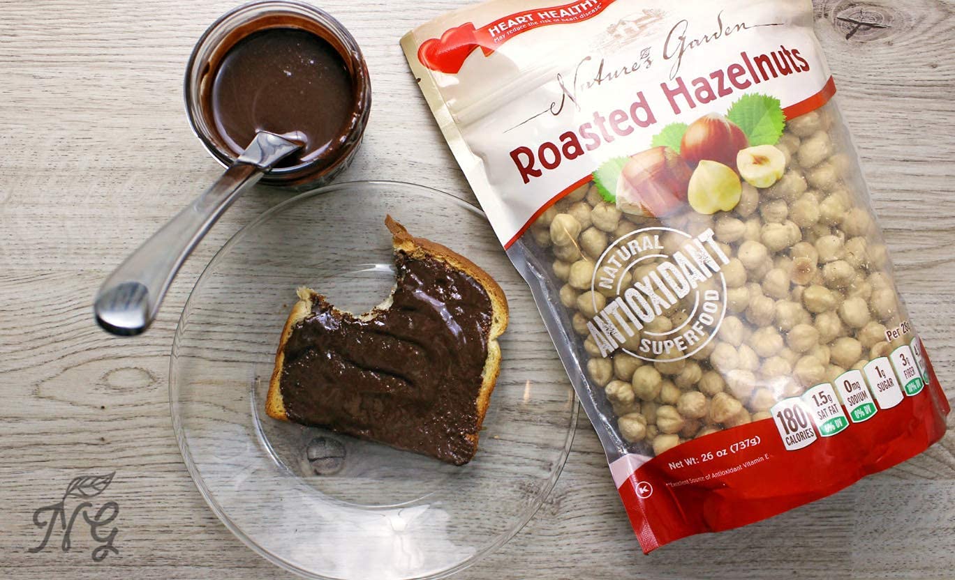 Natures Garden Roasted Hazelnuts - Whole Roasted Hazelnuts, Raw Bulk Hazelnuts, High Fiber, Kosher Certified, Cholesterol Free,