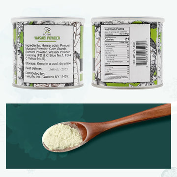 Soeos Premium Wasabi Powder 2 Pack Of 8Oz, 16 Oz In Total, With Real Wasabi, Grade Aaa Powder, Sushi Powdered, Root For Sushi, Fresh Bulk., Green