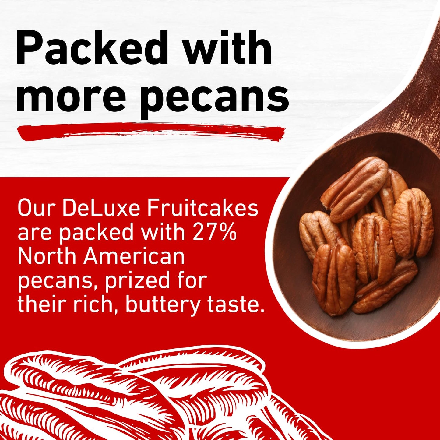 Collin Street Bakery DeLuxe Fruitcake - Handcrafted Fresh with Pecans, Pineapple, Papaya, Ripe Cherries, Raisins, & Honey - Gift