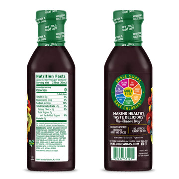 Walden Farms Super Fruits Balsamic Vinaigrette Dressing 12 oz. Bottle - Sweet and Tangy, Vegan, Kosher & Keto Friendly, Dairy Fr