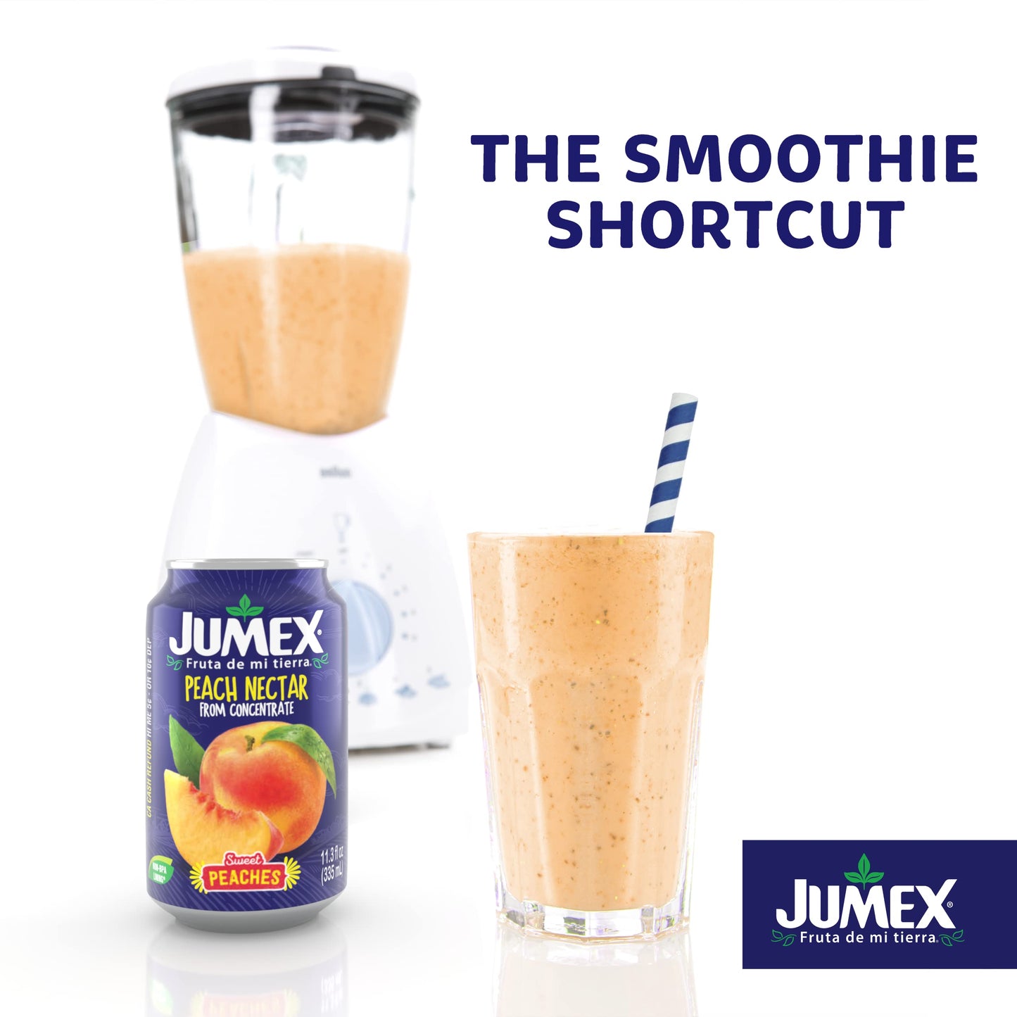 Jumex Mango Nectar Juice & Peach Nectar - Made with Fresh Fruit Puree - Tropical Fruit Juice Concentrate for Smoothie Mix Cocktail Mixers & Kids Beverages - 11.3oz 12 Pack Canned Drinks