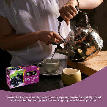 Tea4U Flavored Black Ceylon Teabags - Black Currant | Ideal Quality From Sri Lanka'S Finest Leaves And Expertly Blended - 25 Cou