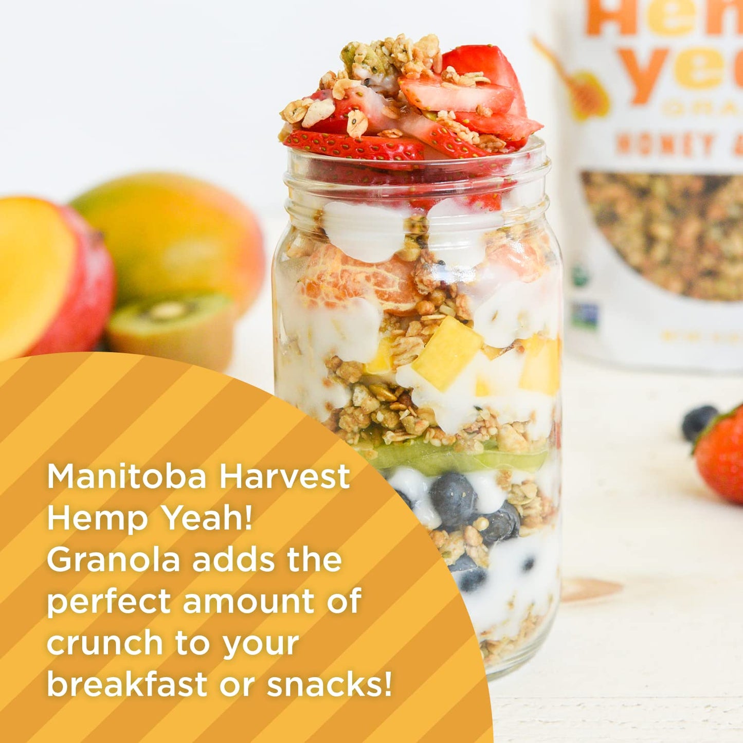Manitoba Harvest Hemp Yeah! Granola, with 10 g of Protein, 3.5 g Omegas, 3 g of Fiber and less than 10 g Sugar Per Serving, Orga
