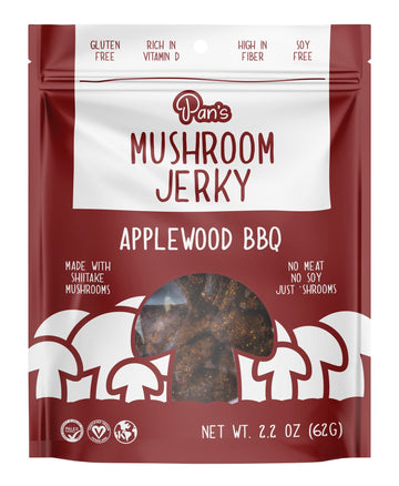 Pans Mushroom Jerky Organic Vegan Snacks Dried Mushrooms Shitake Plant based Jerky Protein Snack Packs gluten Free High in Fiber