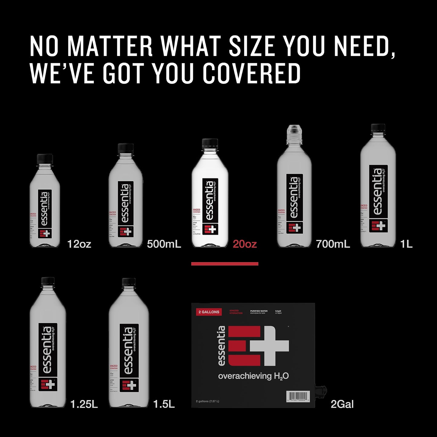 Essentia Bottled Water LLC, Ionized Alkaline Water; 99.9% Pure, Infused with Electrolytes, 9.5 pH or Higher a Clean, Smooth Tast