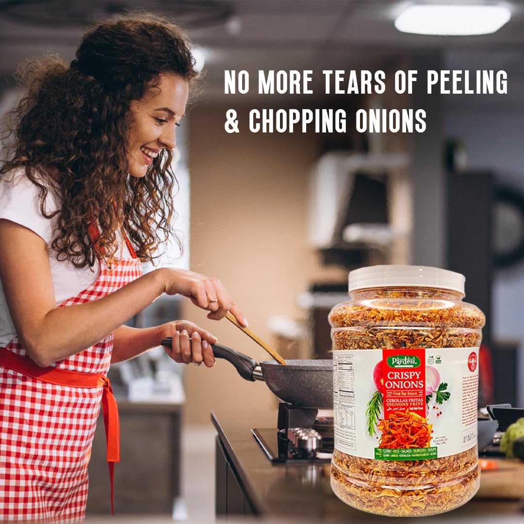 Crispy Red Fried Onion 2.64 Lbs - Addictively Delicious! Perfect Snack Or Topping For Nachos, Burgers, Salads, And More! 42.3 Oz
