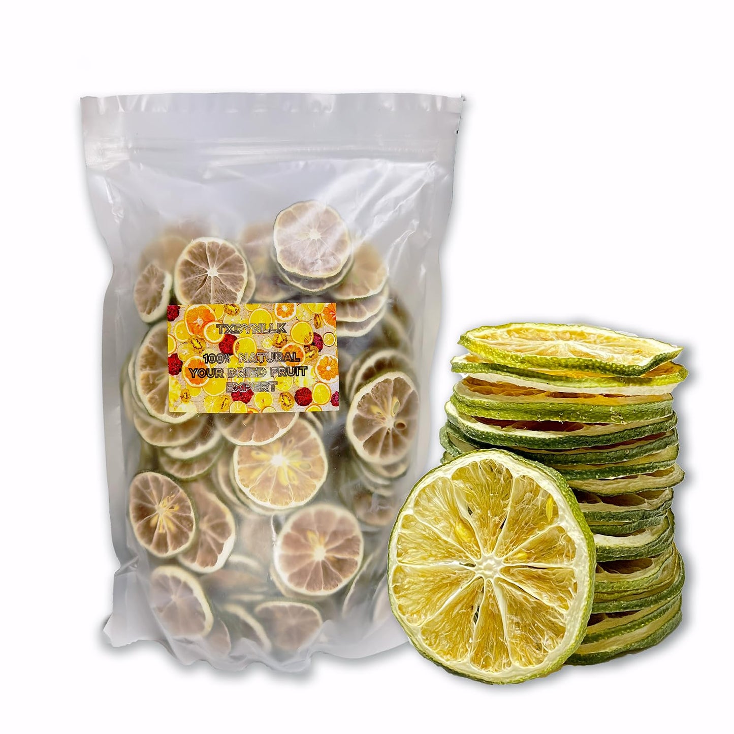 TXDYNLLK Dried Lime Slices, Premium Dehydrated Limes, 8.82oz (250g) for Crafts, Cake Decoration, Cocktail Garnish