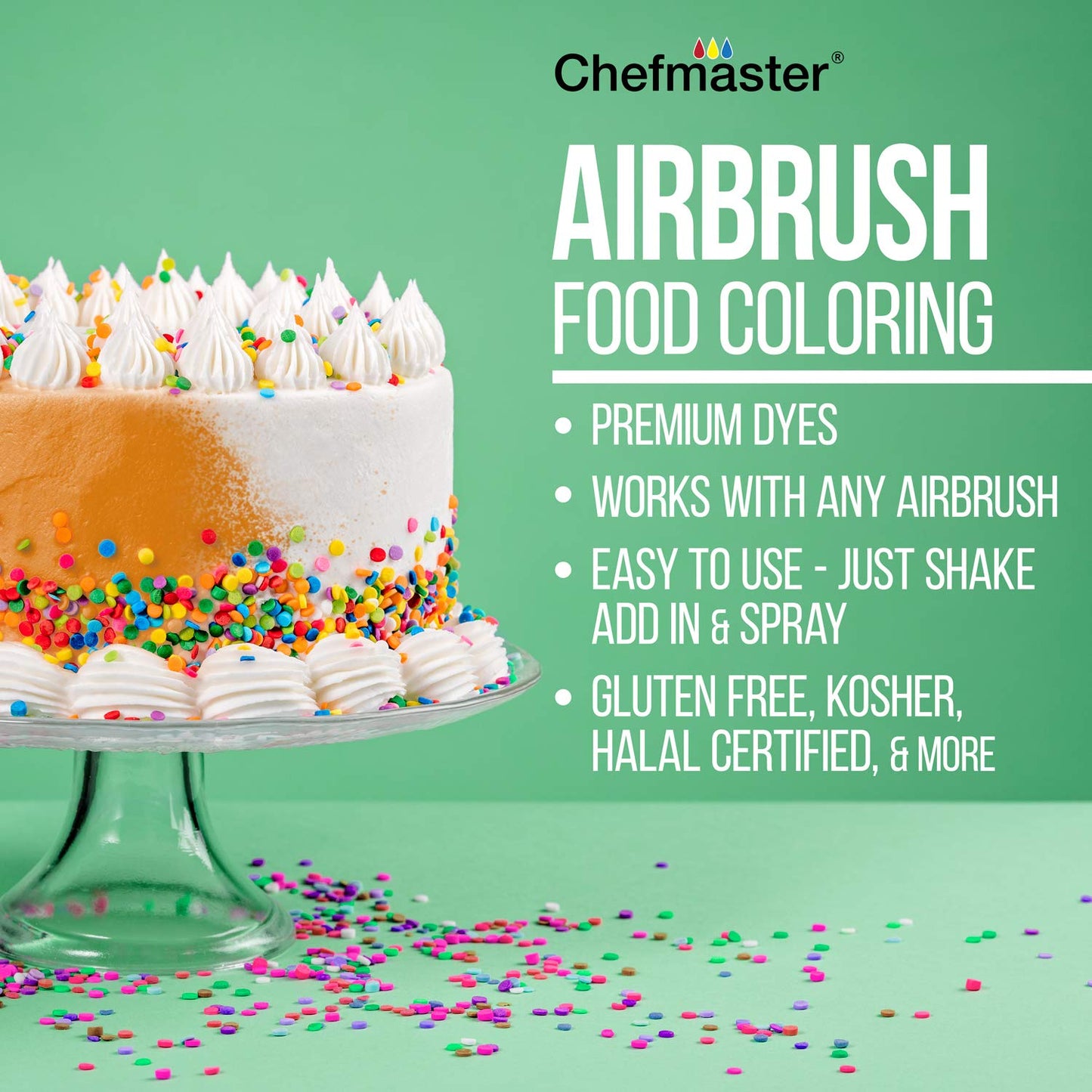 Chefmaster Airbrush Spray Food Color, 9-Ounce, White