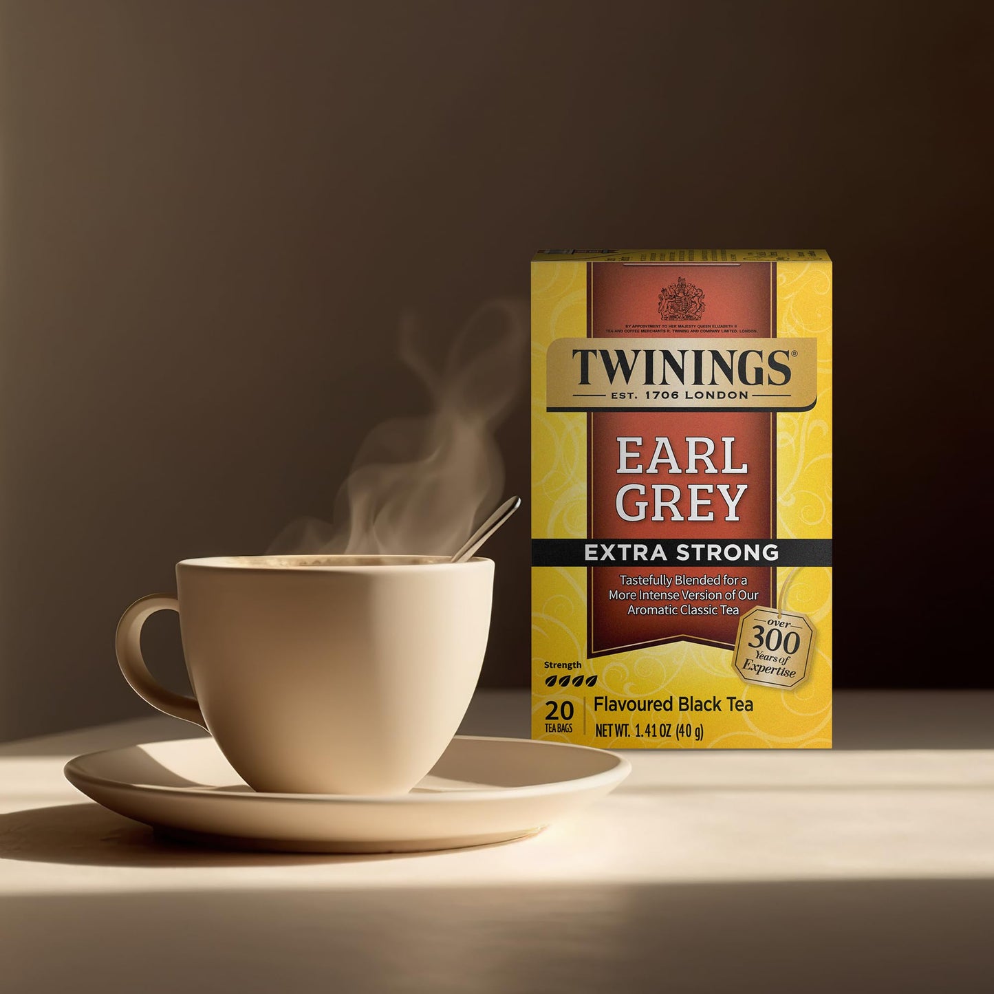 Twinings Earl Grey Tea Extra Strong 3-Pack – A Bright And Zesty Black Tea Infused With Citrus Bergamot Flavours, Caffeinated Tea Bags, Individually Wrapped, 20 Count Ea