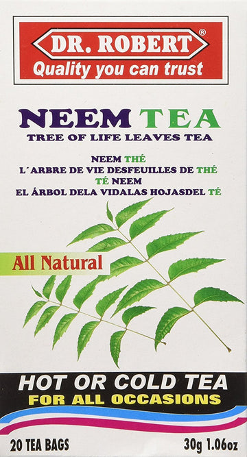 Dr Robert Neem Leaves Tea - 2-Pack (40 Bags), 20 Count, Herbal Wellness, Natural Detox, Immune Support, Caffeine-Free