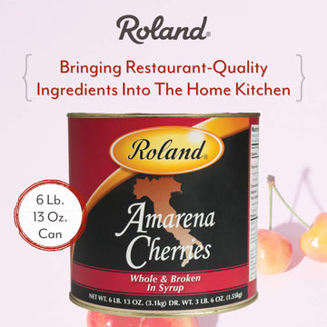 Roland Foods Whole Pitted Amarena Cherries in Syrup, 6.83 lb Can, Specialty Imported Food