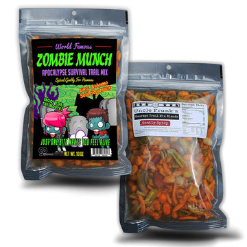 Zombie Munch Apocalypse Survival Trail Mix - Healthy Survivalist Gift Funny Trail Mix Gift Bag Resealable Funny Healthy Gifts Zo